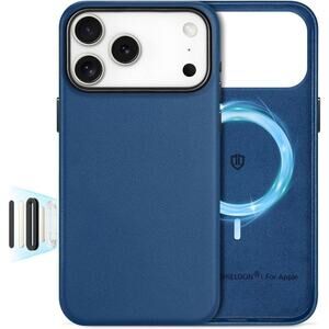 SHIELDON iPhone 17 Pro Max Leather Case MagSafe Slim Fit Royal Blue NEW OB